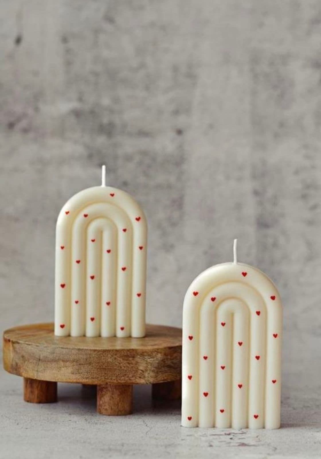 Arch Candle with Heart Detailing